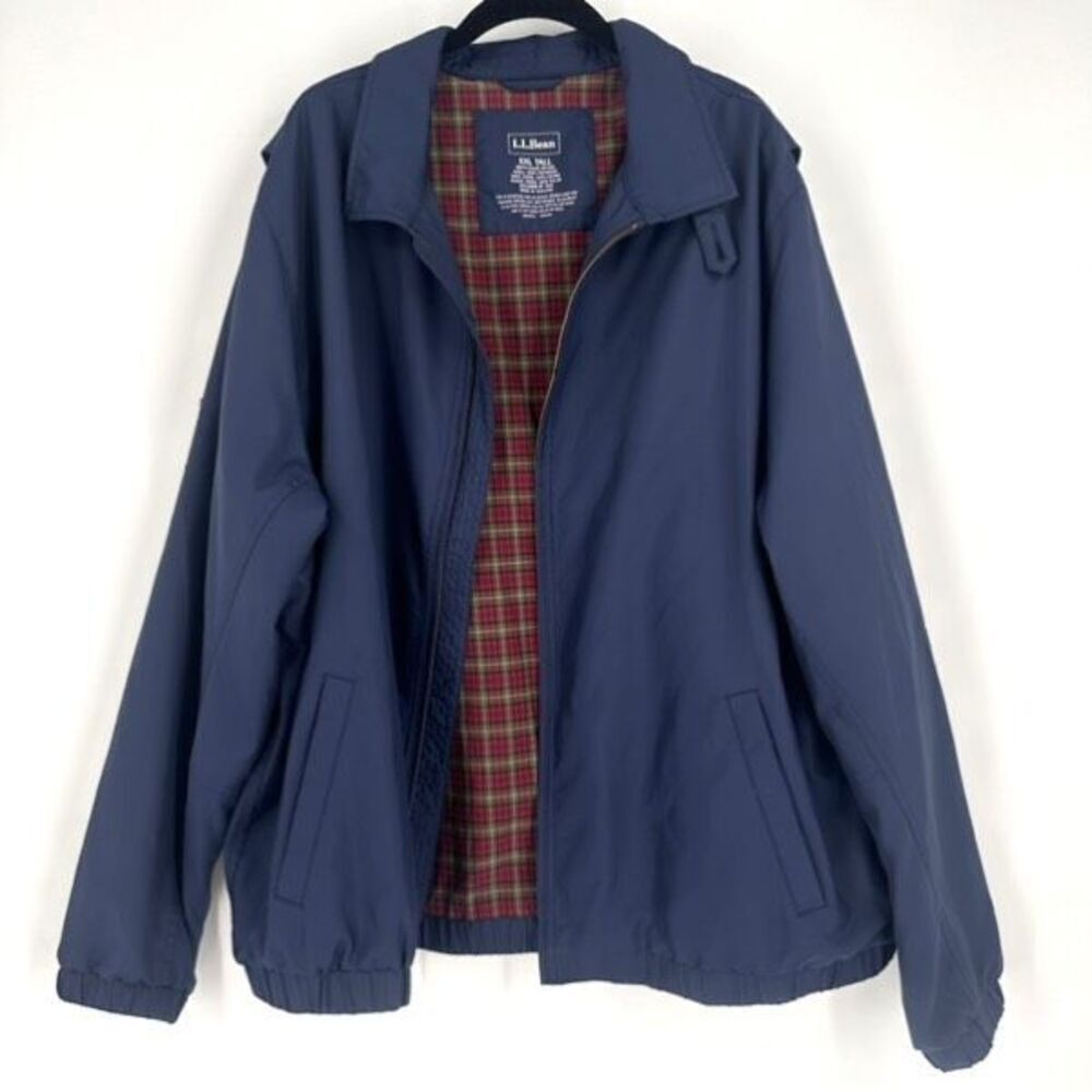 L.L. Bean Men’s Long Sleeve Fleece Lined Full Zip Bomber Jacket Blue Size 2XL
